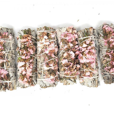 PINK Sinuata Flowers with White Sage