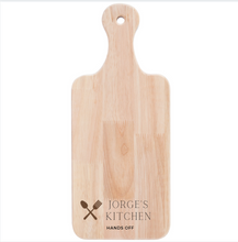 Load image into Gallery viewer, Personalized Wood Cutting Board With Handle- Small