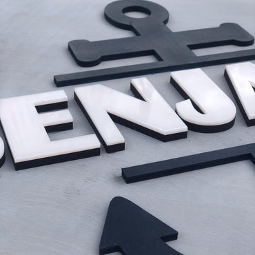 Nautical Round Name sign