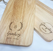 Load image into Gallery viewer, Personalized Wood Cutting Board With Handle- Small