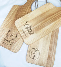 Load image into Gallery viewer, Personalized Wood Cutting Board With Handle- Small