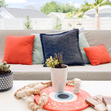 Orange Evil Eye Table Decor