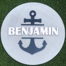 Load image into Gallery viewer, Nautical Round Name sign
