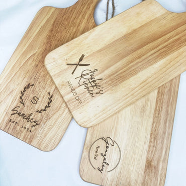 Personalized Wood Cutting Board With Handle- Small
